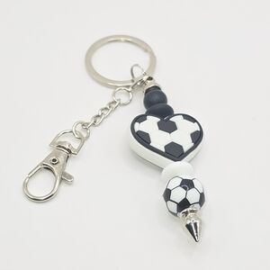 Soccer Heart Keychain/Bag Charm
